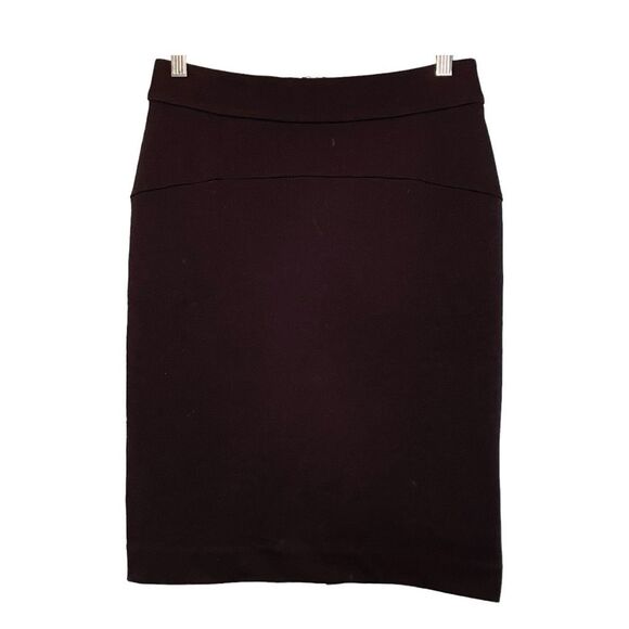 Michael Kors Mini Skirt Black Stretch Knit Pencil Back Slit Classic 2 - Picture 1 of 6